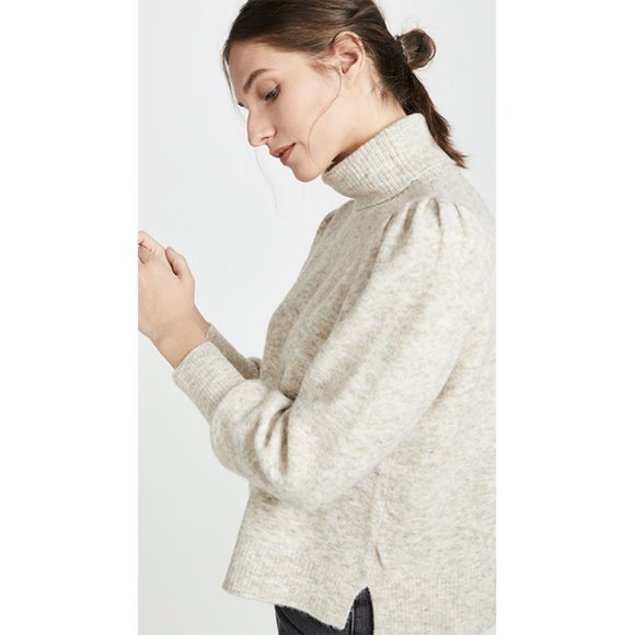 Frame Denim Sweaters - NEW Frame Swingy Rib Turtleneck Sweater Oatmeal M